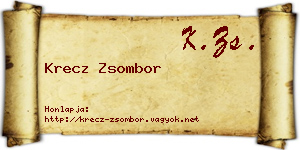 Krecz Zsombor névjegykártya